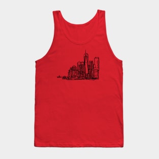 New York City Skyline (A Continuous Line Drawing in Black Ink) Tank Top